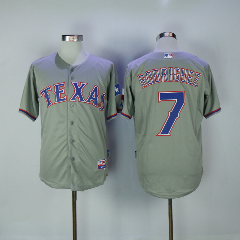 2017 MLB Texas Rangers #7 Rodriguez Grey Jerseys